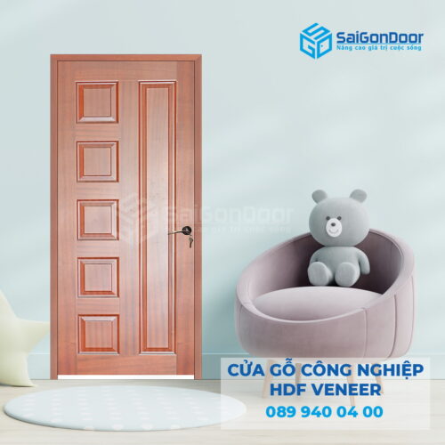 Cửa Gỗ HDF Veneer 6B-Căm Xe-SGD