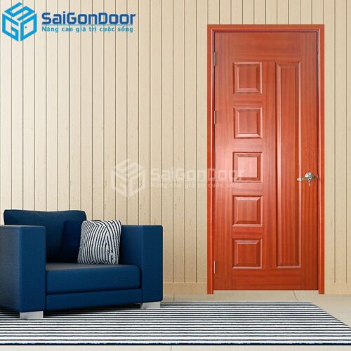 Cửa Gỗ HDF Veneer 6B-Sapele-HDFV-SGD