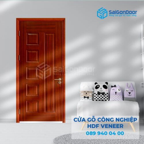 Cửa Gỗ HDF Veneer 6B-Xoan Đào-SGD