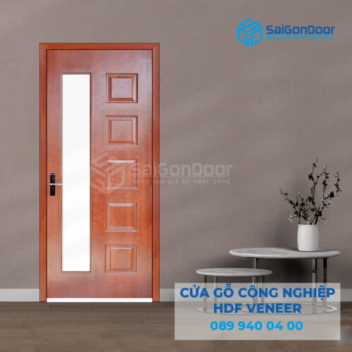 Cửa Gỗ HDF Veneer 6GL-Căm Xe 2-SGD
