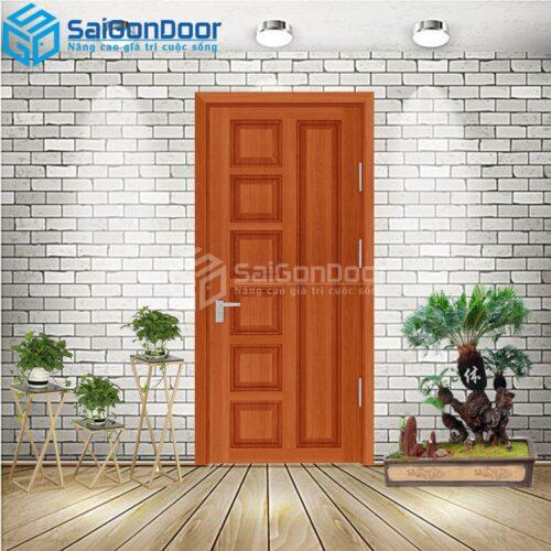 Cửa Nhựa Gỗ Composite 6B sapele 1-CP-SGD